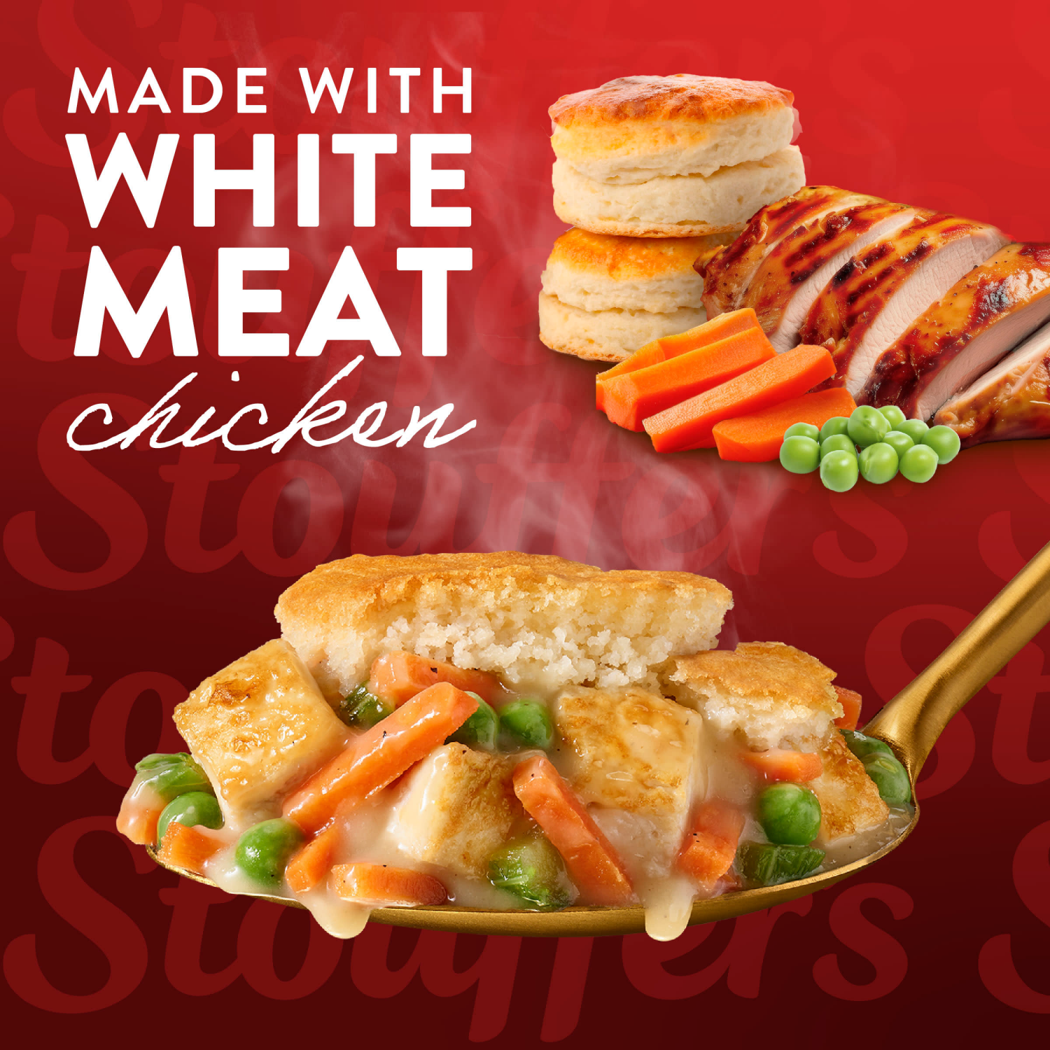 slide 6 of 8, STOUFFER'S Frozen Meals Chicken Biscuit Bake 30oz Carton, 30 oz