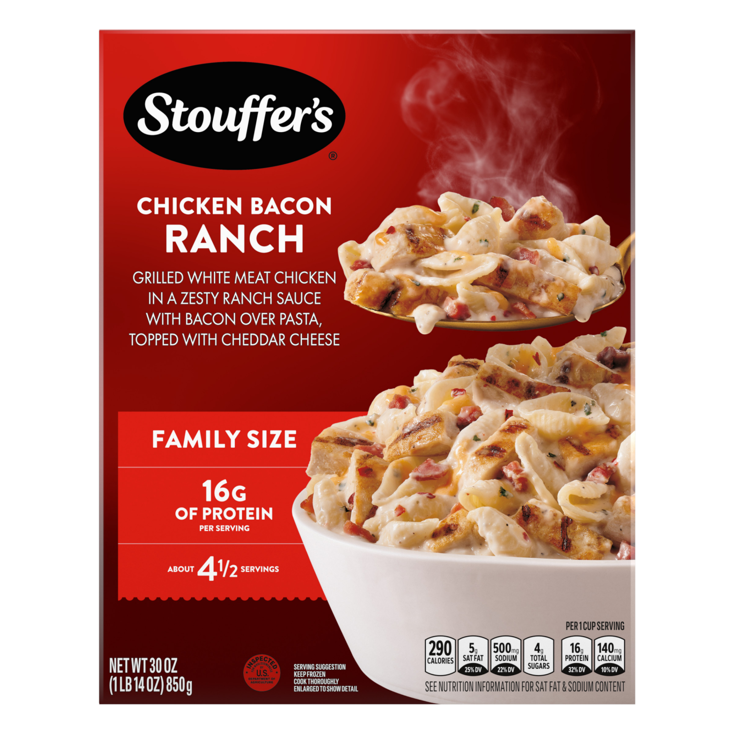 slide 3 of 8, STOUFFERS Stouffer's Family Size Chicken Bacon Ranch Family Size 30 oz, 30 oz