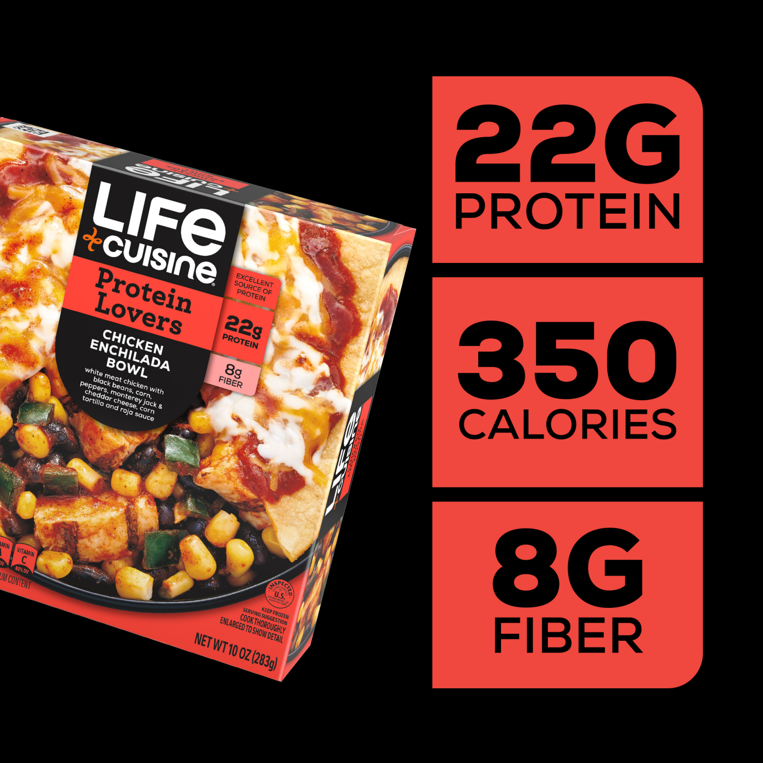 slide 2 of 8, Life Cuisine Protein Lovers Chicken Enchilada Bowl 10 oz, 10 oz