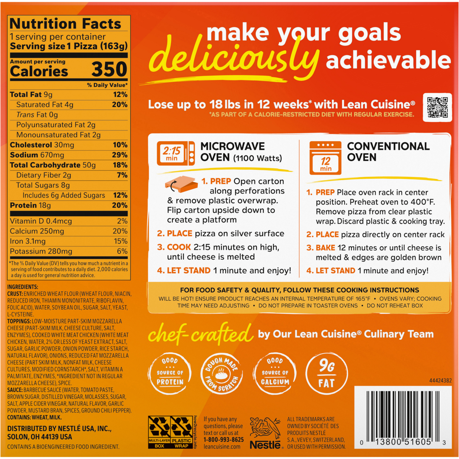 slide 2 of 8, Lean Cuisine® BBQ Recipe Chicken Pizza, 5.75 oz