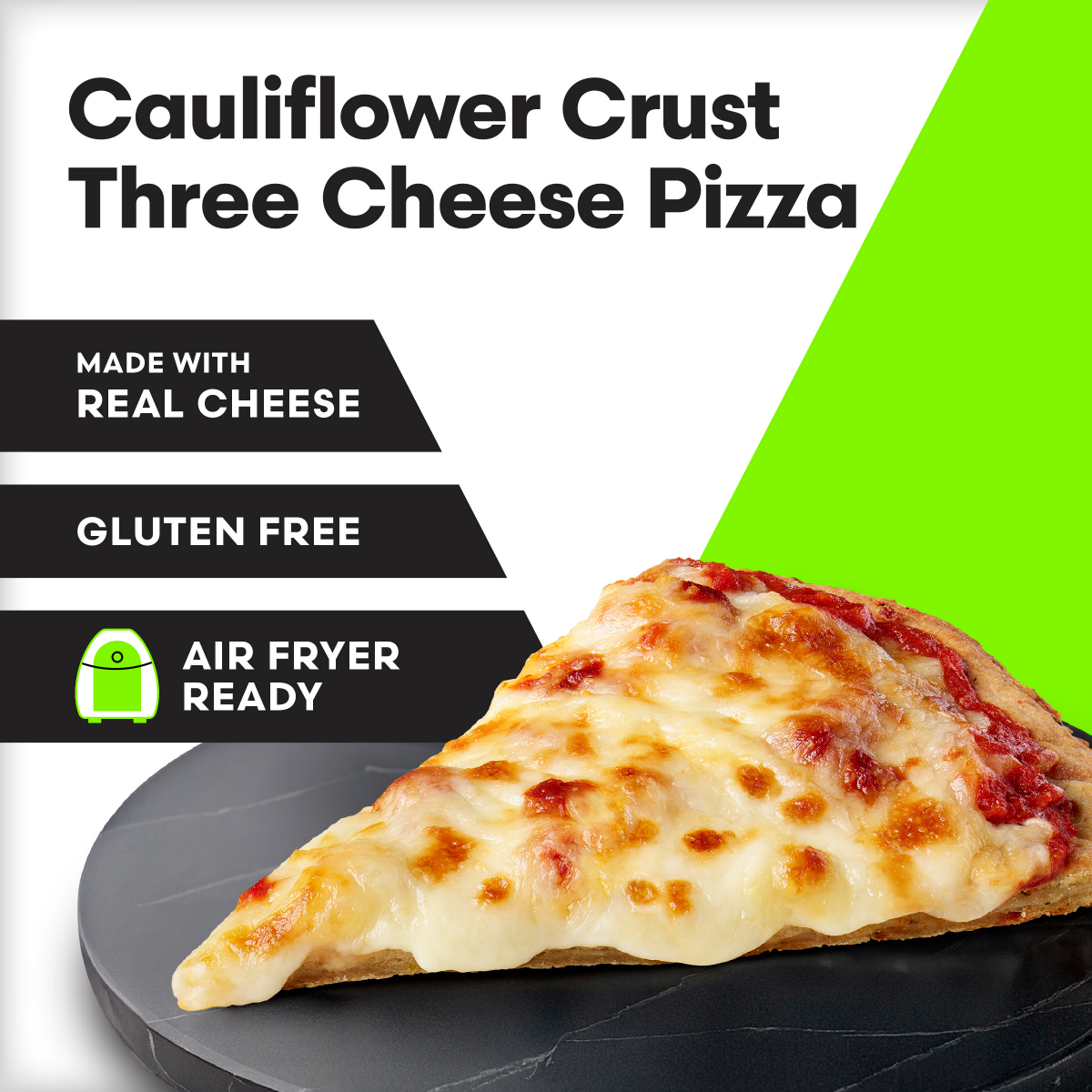 slide 2 of 7, Vital Pursuit Cauliflower Crust Three Cheese Pizza, High Protein, GLP-1 Friendly, Gluten Free, Frozen Meal, 6.2 oz