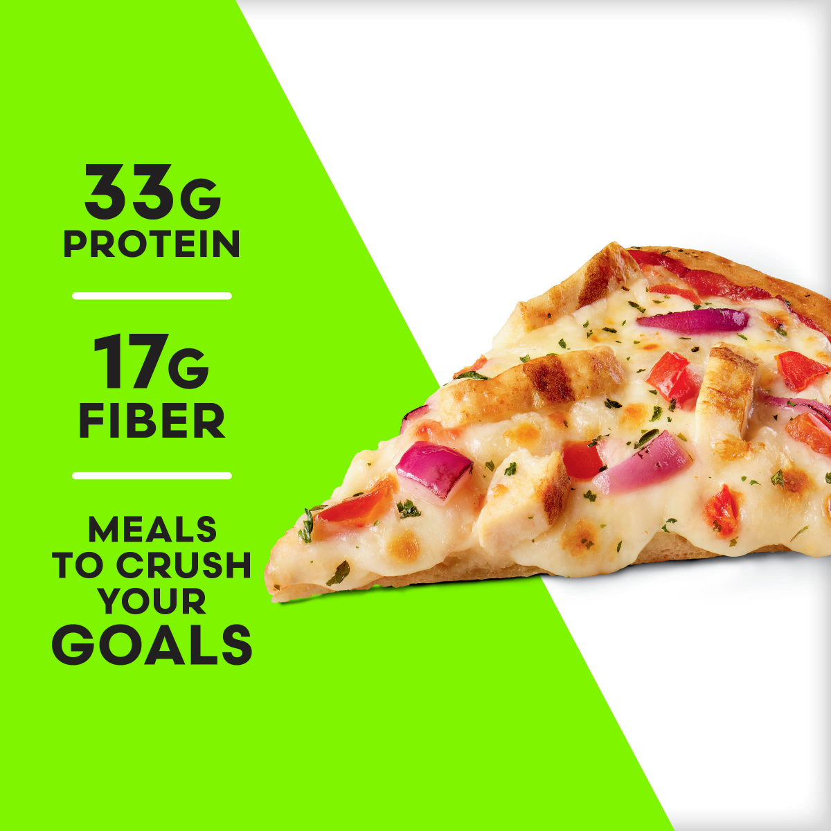 slide 8 of 8, Vital Pursuit Thin Crust Chicken Mozzarella Pizza, High Protein, Portion Aligned Meal, Frozen Pizza, 6 oz