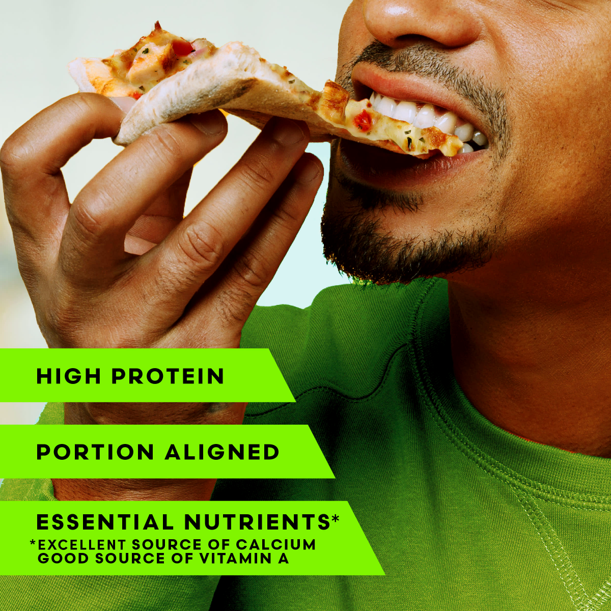 slide 3 of 8, Vital Pursuit Thin Crust Chicken Mozzarella Pizza, High Protein, Portion Aligned Meal, Frozen Pizza, 6 oz