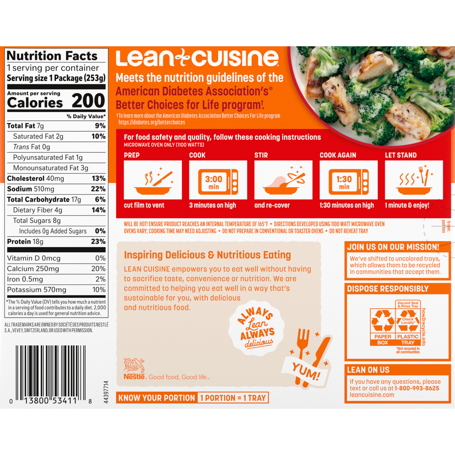 slide 2 of 8, Lean Cuisine Chicken & Broccoli Alfredo Bowl Frozen Entrée 10oz Box, 8.9 oz