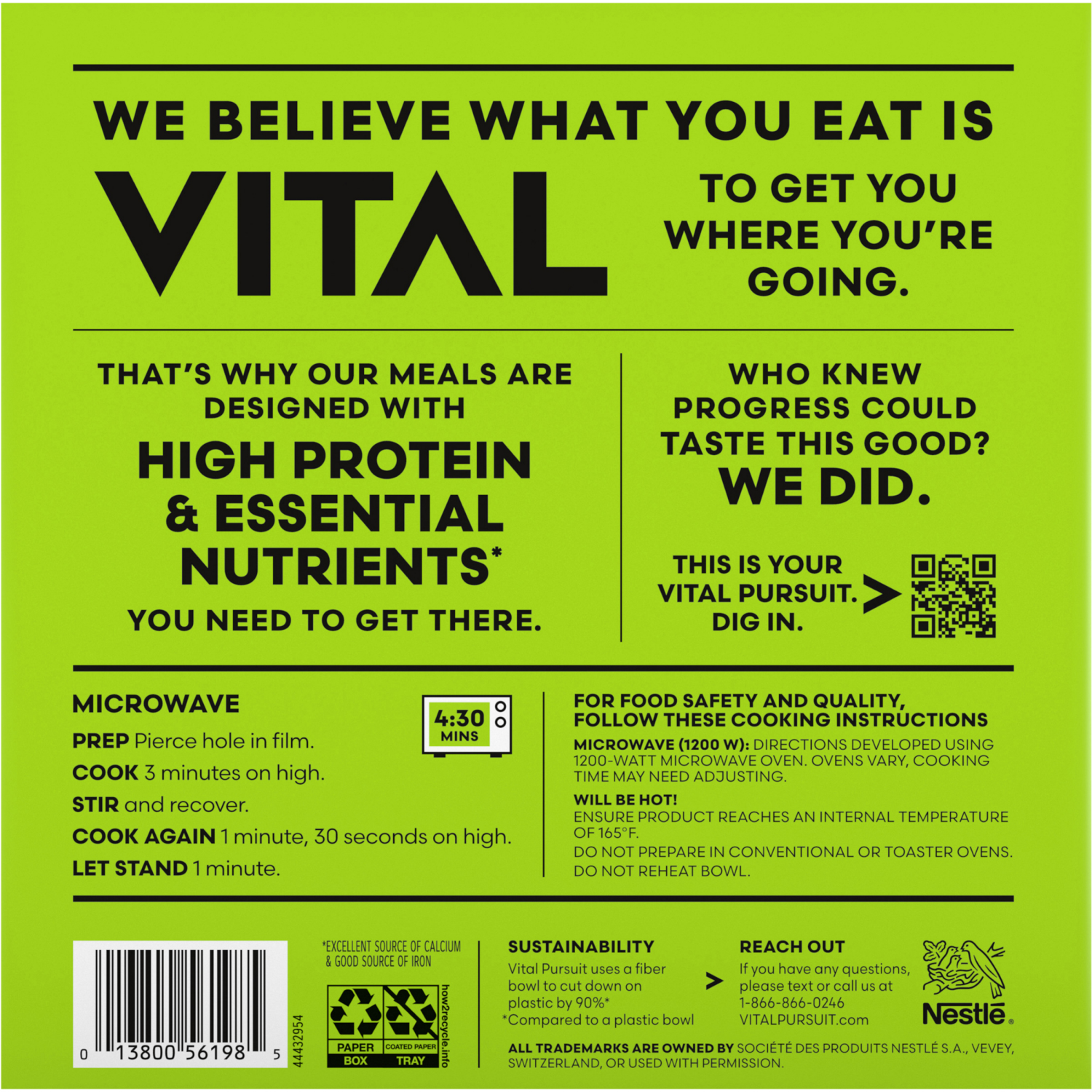 slide 2 of 8, Vital Pursuit Chicken & Spinach Garlic Alfredo Bowl 10.25 oz, 10.25 oz