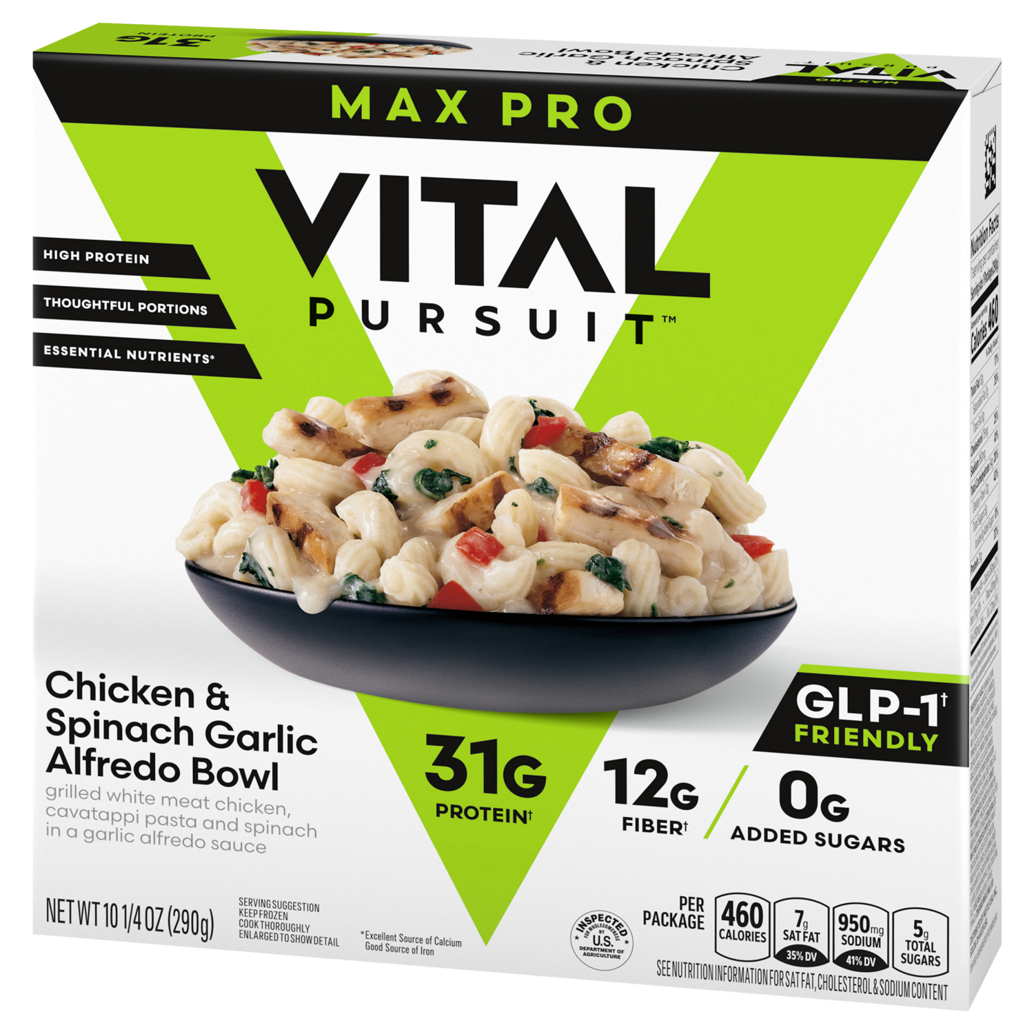 slide 7 of 8, Vital Pursuit Chicken & Spinach Garlic Alfredo Bowl 10.25 oz, 10.25 oz