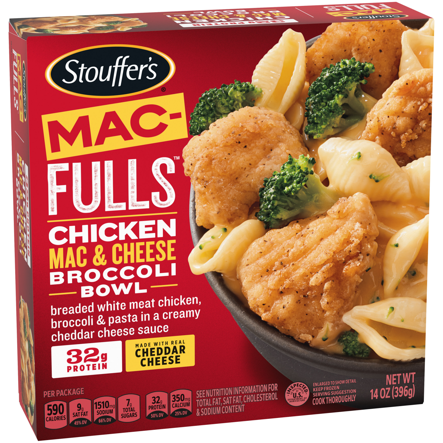slide 2 of 5, Stouffer's Bowl-Fulls Chicken Mac and Cheese Broccoli Bowl Frozen Meal, 14 oz