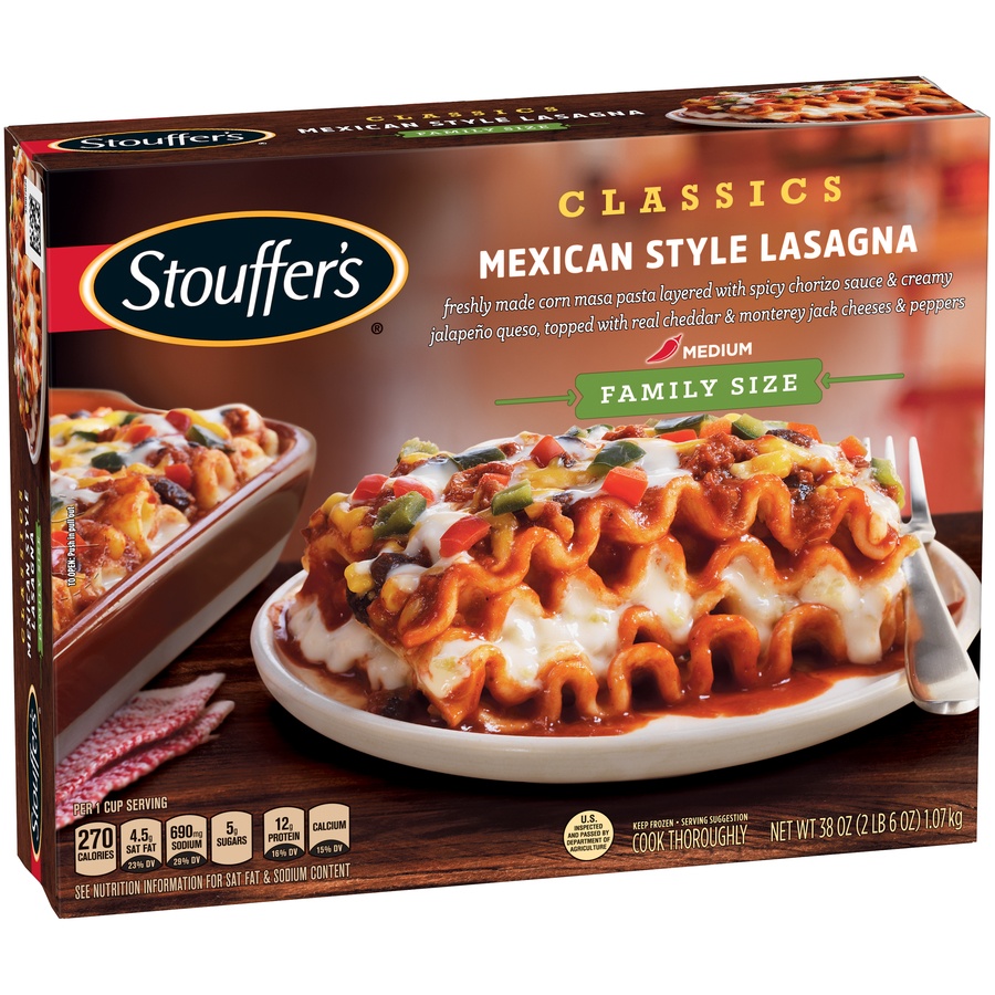 slide 8 of 8, Stouffer's Classics Family Size Mexican Style Lasagna, 38 oz