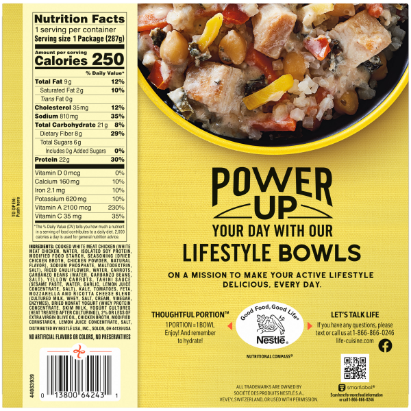 slide 24 of 29, Life Cuisine Riced Cauliflower Tahini Chicken Bowl Frozen Meal, 10.12 oz