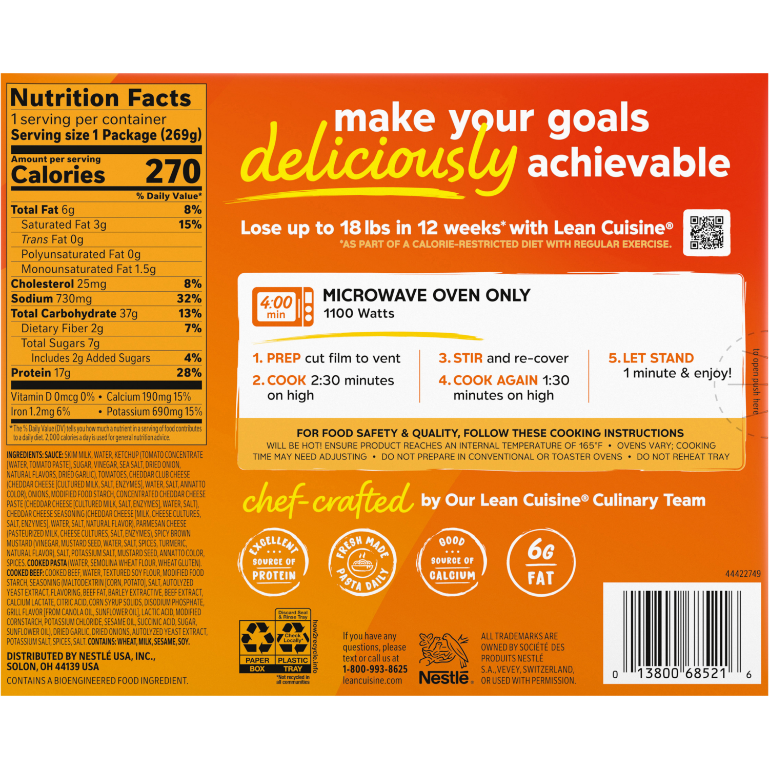 slide 2 of 8, LEAN CUISINE Frozen Meal Cheeseburger Bake 9.5oz Box, 9.5 oz