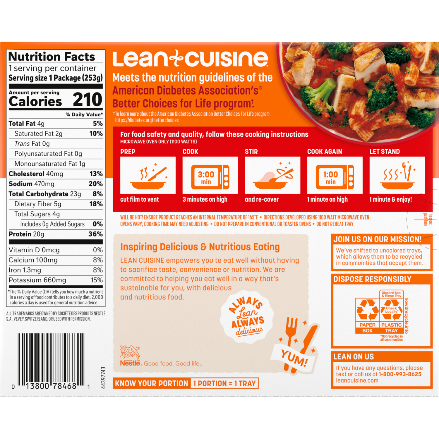 slide 2 of 7, LEAN CUISINE Frozen Meal Marinara Chicken Broccoli 8.9oz Box, 8.9 oz