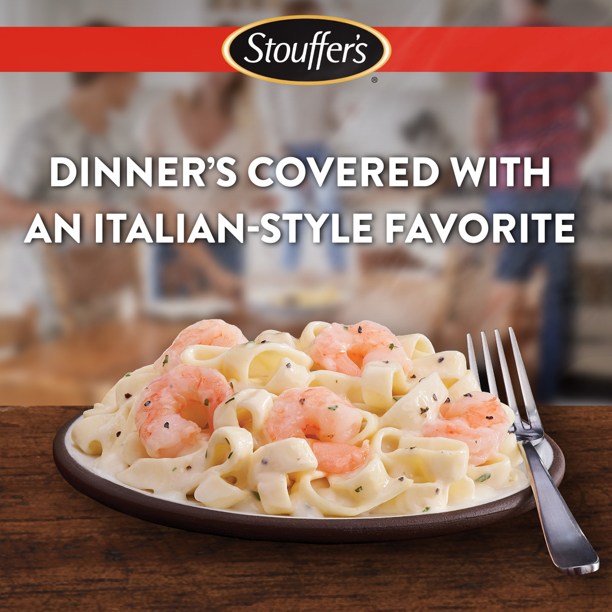 slide 6 of 8, Stouffer's Family Size Shrimp Alfredo Frozen Meal, 30 oz
