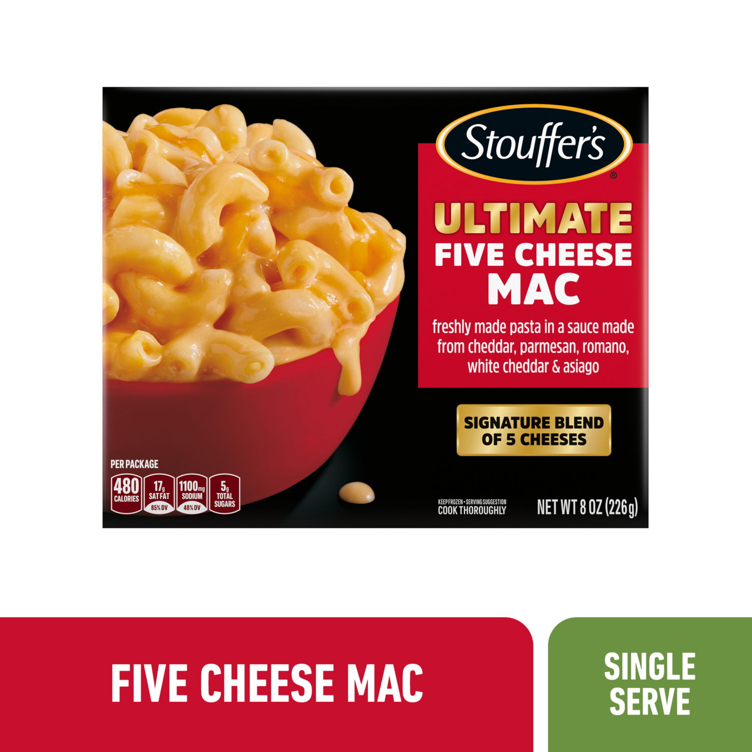 slide 1 of 8, Stouffer's Five Cheese Mac and Cheese Frozen Pasta Meals - 8oz, 8 oz