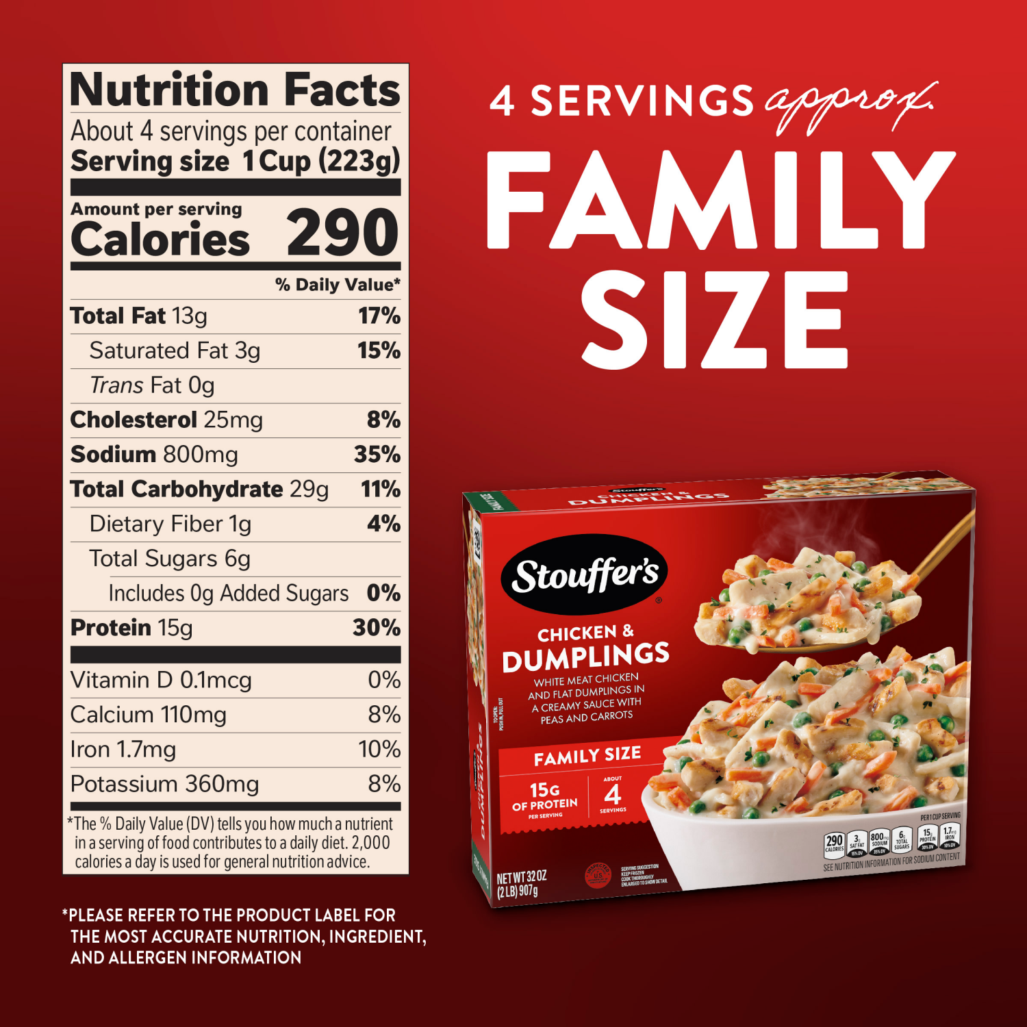 slide 2 of 8, Stouffer's - Family Size Chicken & Dumplings - New flag removal Westrock, Claremont 32 OZ (2 LB) 907g Thr3d files, 32 oz