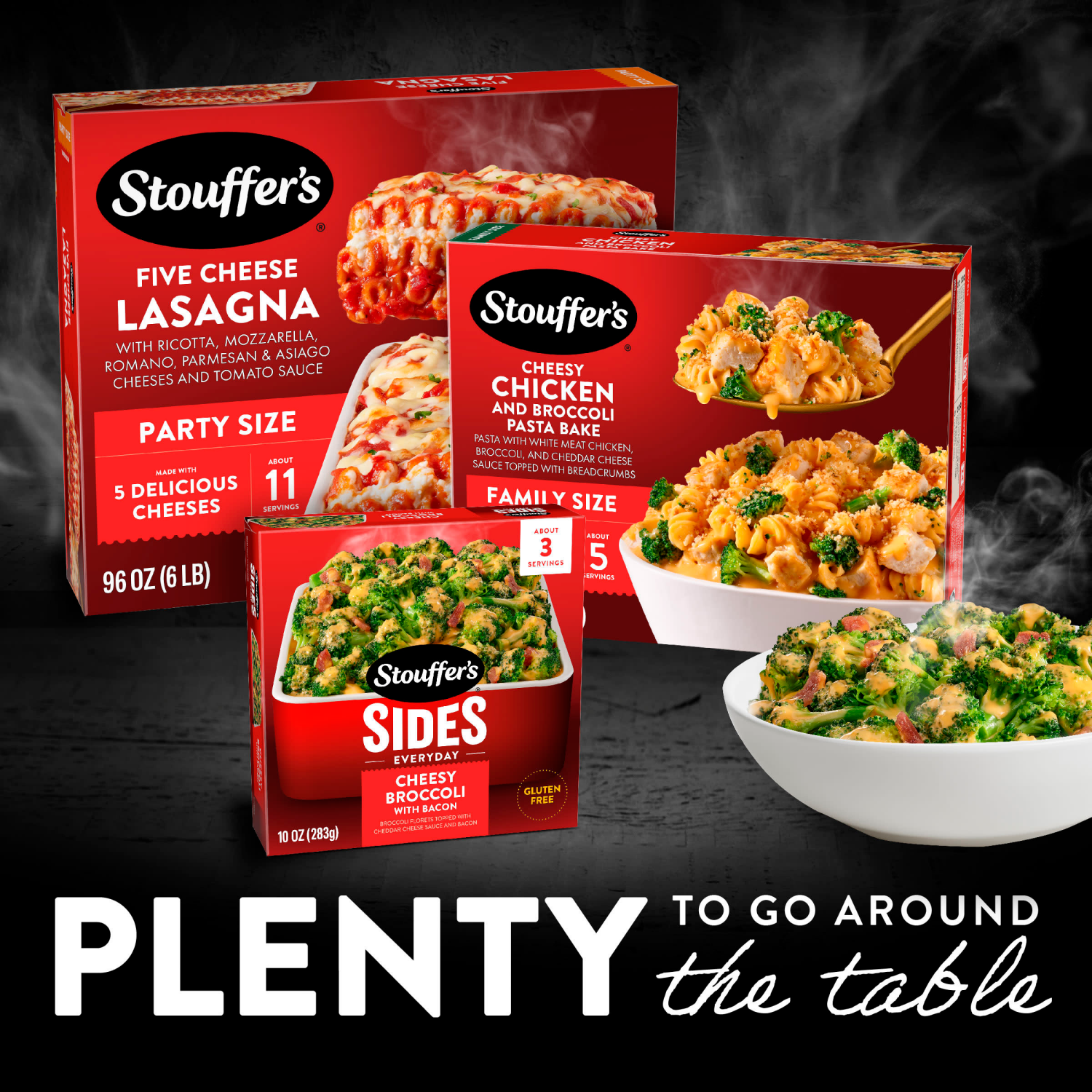 slide 8 of 8, Stouffer's Stouffer’s Signature Sides Cheesy Broccoli with Bacon, Frozen Broccoli, Frozen Vegetables, Frozen Side Dishes, 10 oz