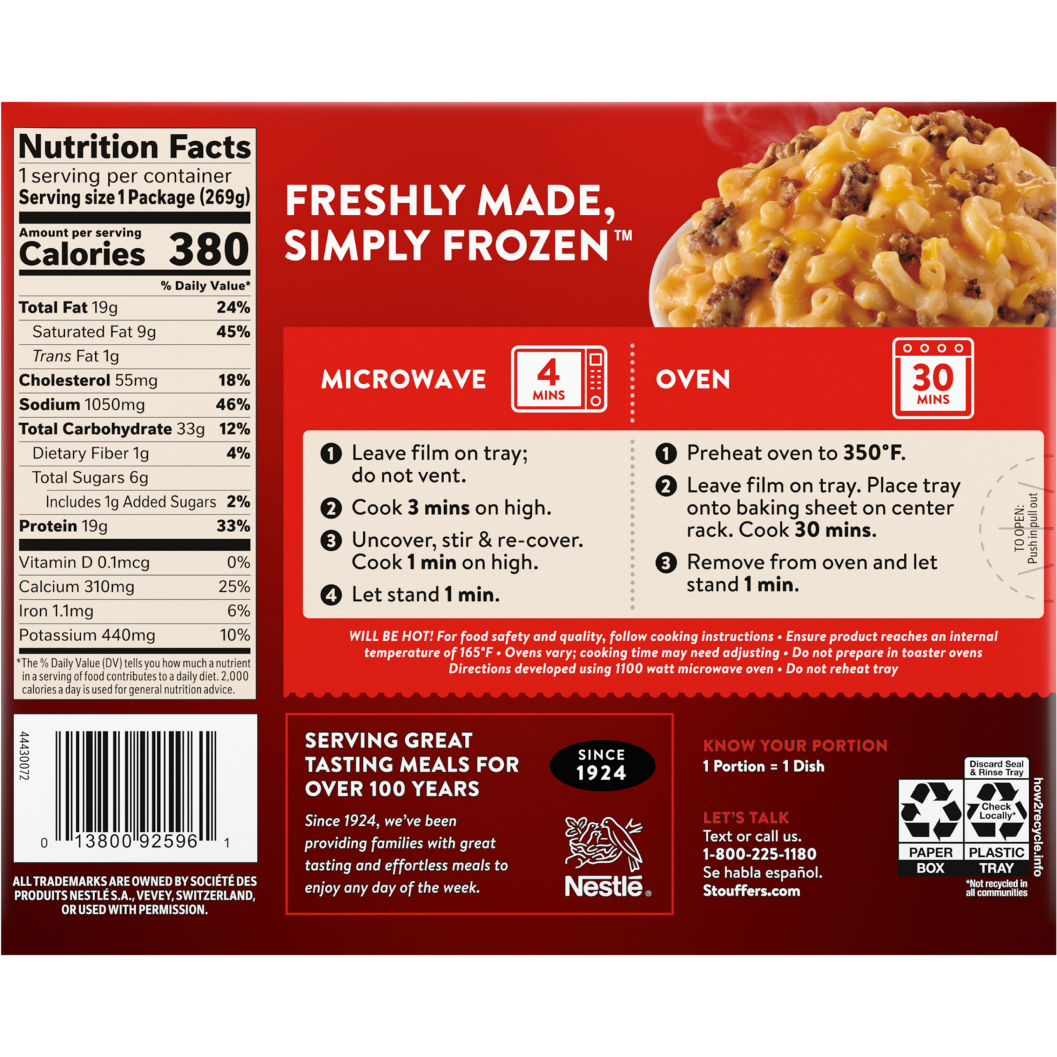 slide 2 of 8, STOUFFER'S Frozen Meal Cheeseburger Macaroni Cheese 9.5oz Box, 9.5 oz