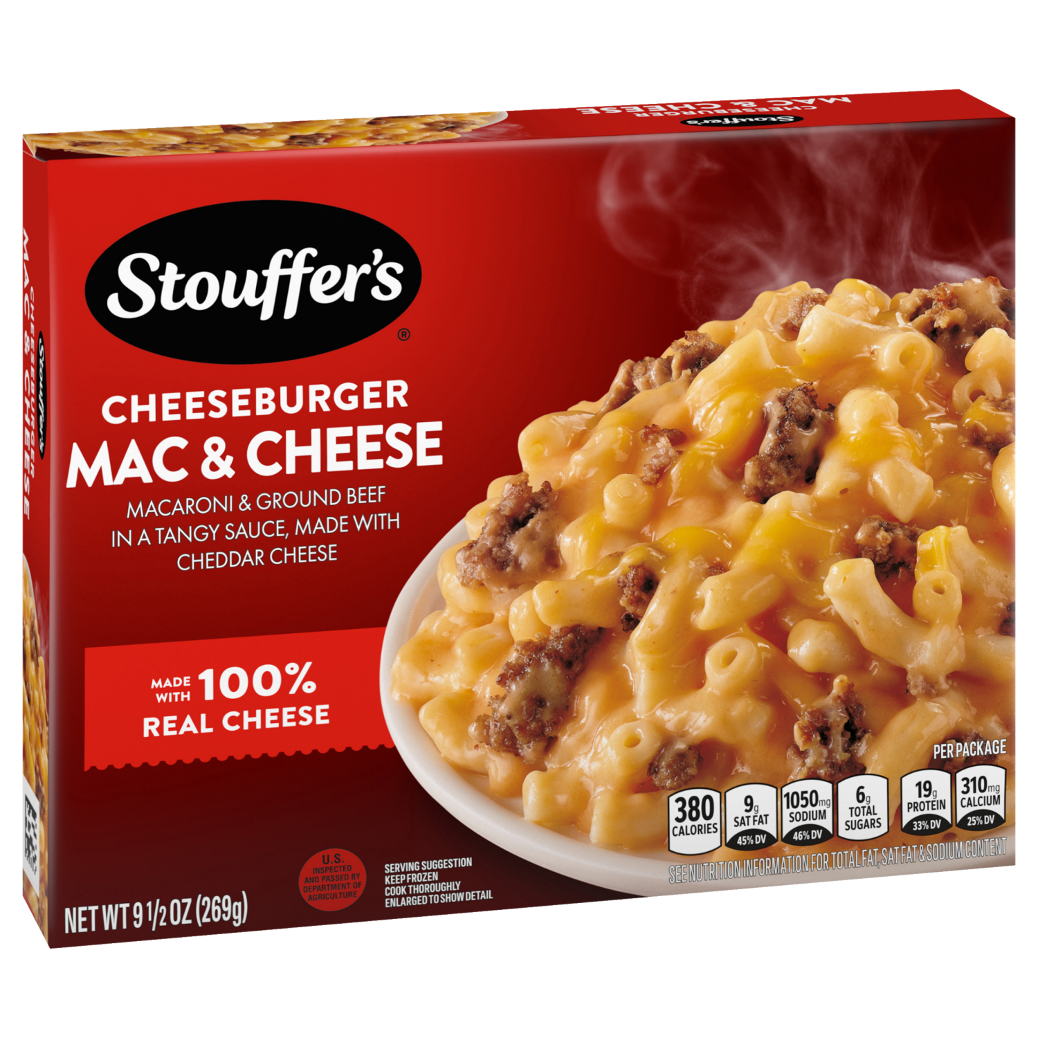 slide 6 of 8, STOUFFER'S Frozen Meal Cheeseburger Macaroni Cheese 9.5oz Box, 9.5 oz