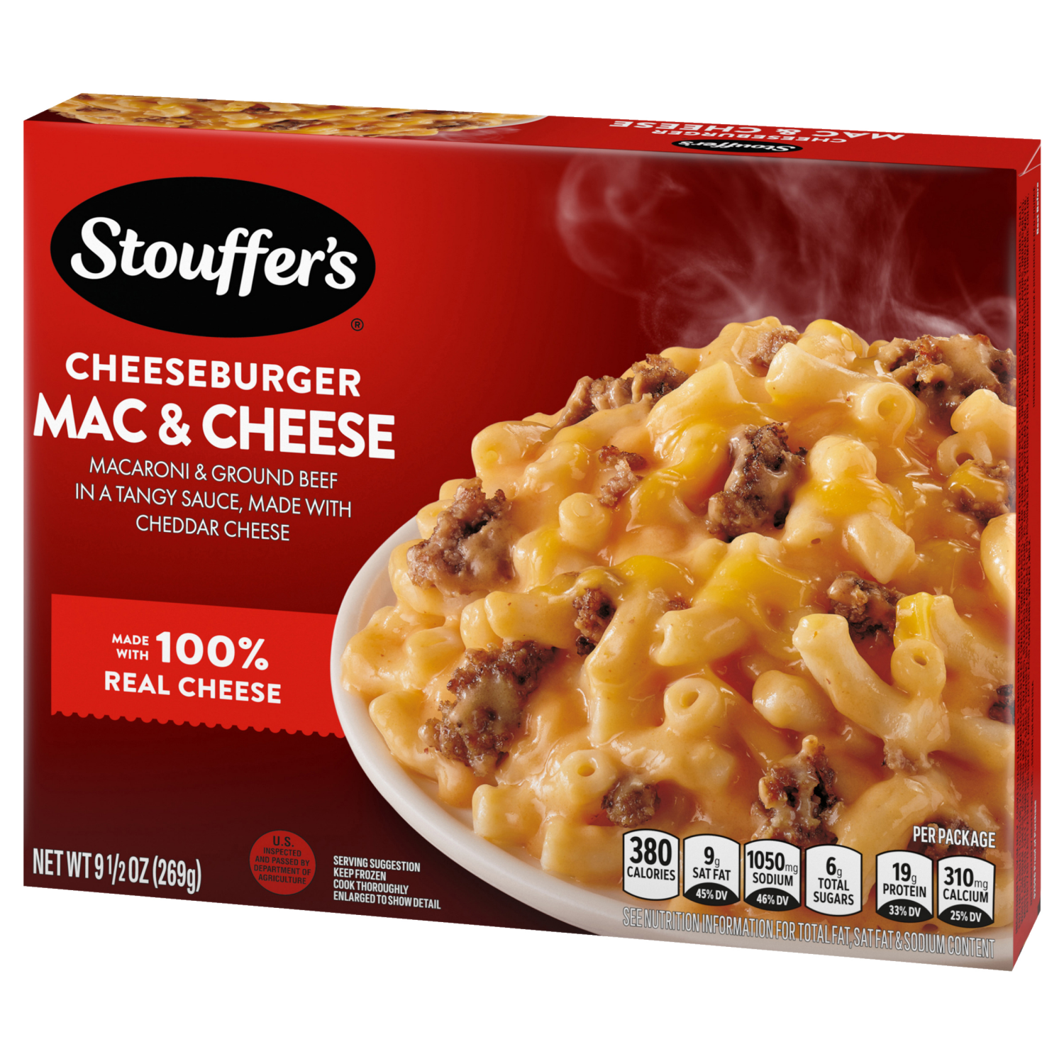 slide 7 of 8, STOUFFER'S Frozen Meal Cheeseburger Macaroni Cheese 9.5oz Box, 9.5 oz