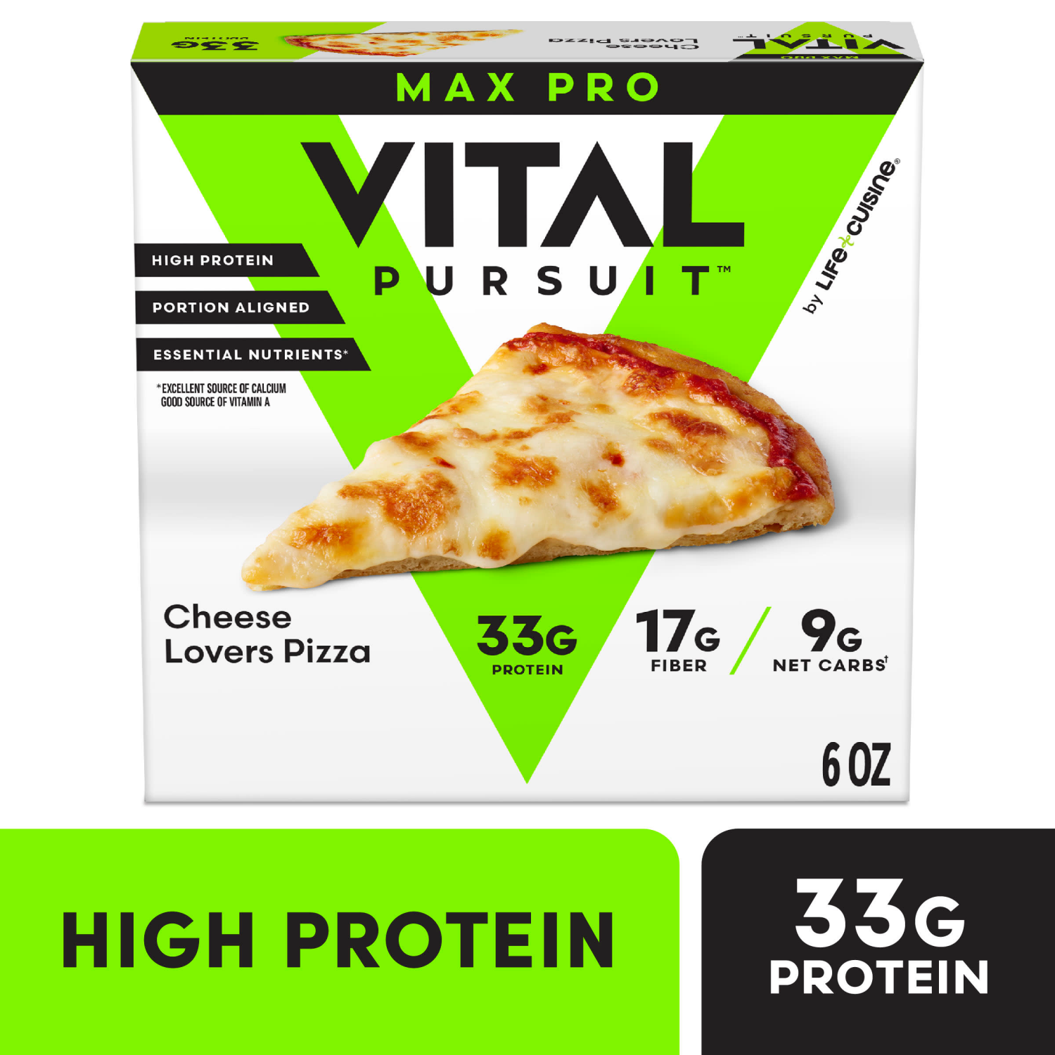 slide 1 of 8, Vital Pursuit Cheese Lovers Pizza, High Protein, GLP-1 Friendly, Frozen Pizza, 6.0 oz, 6 oz
