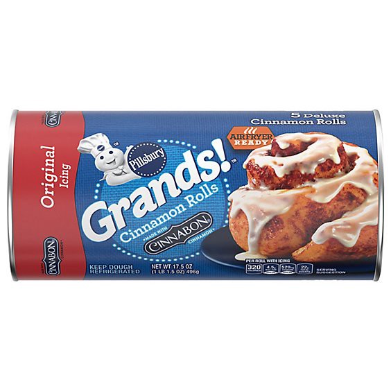 slide 1 of 1, Pillsbury Grands! Cinnamon Rolls Big With Icing 5 Count - 17.5 Oz, 17.5 oz