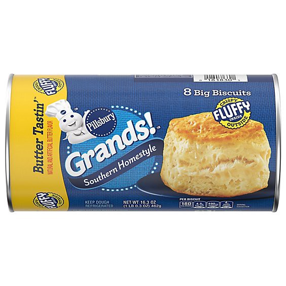 slide 1 of 1, Pillsbury Grands! Biscuits Southern Homestyle Butter Tastin Butter Flavor 8 Count - 16.3 Oz, 16.3 oz