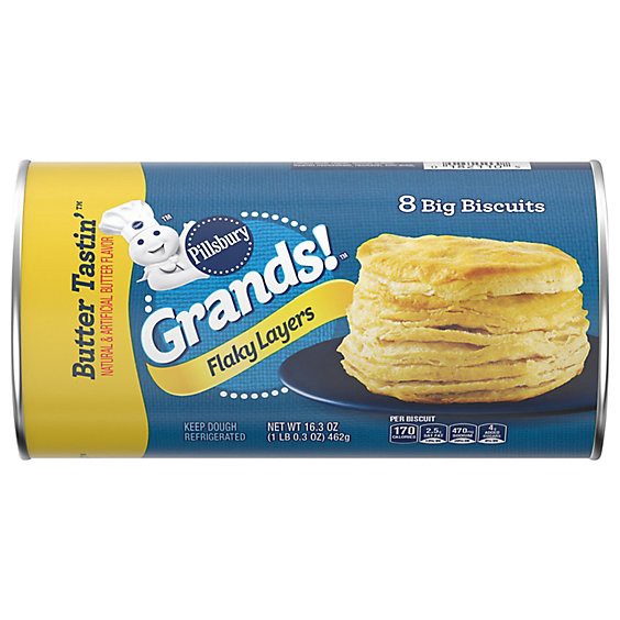 slide 1 of 12, Pillsbury Grands! Biscuits Flaky Layers Butter Tasting Butter Flavor 8 Count - 16.3 Oz, 16.3 oz