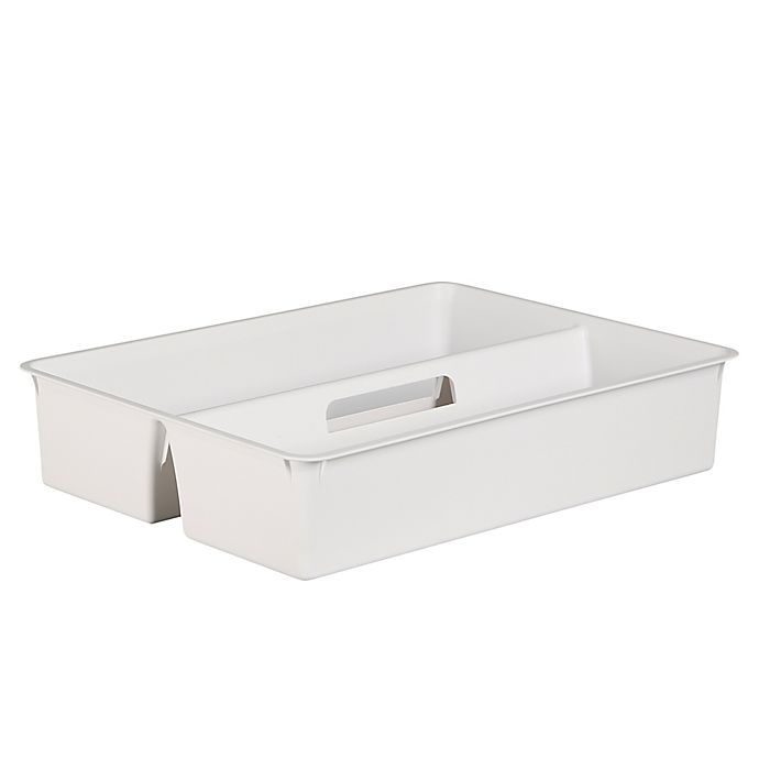 slide 1 of 6, SALT Divided Bath Bin - White, 1 ct