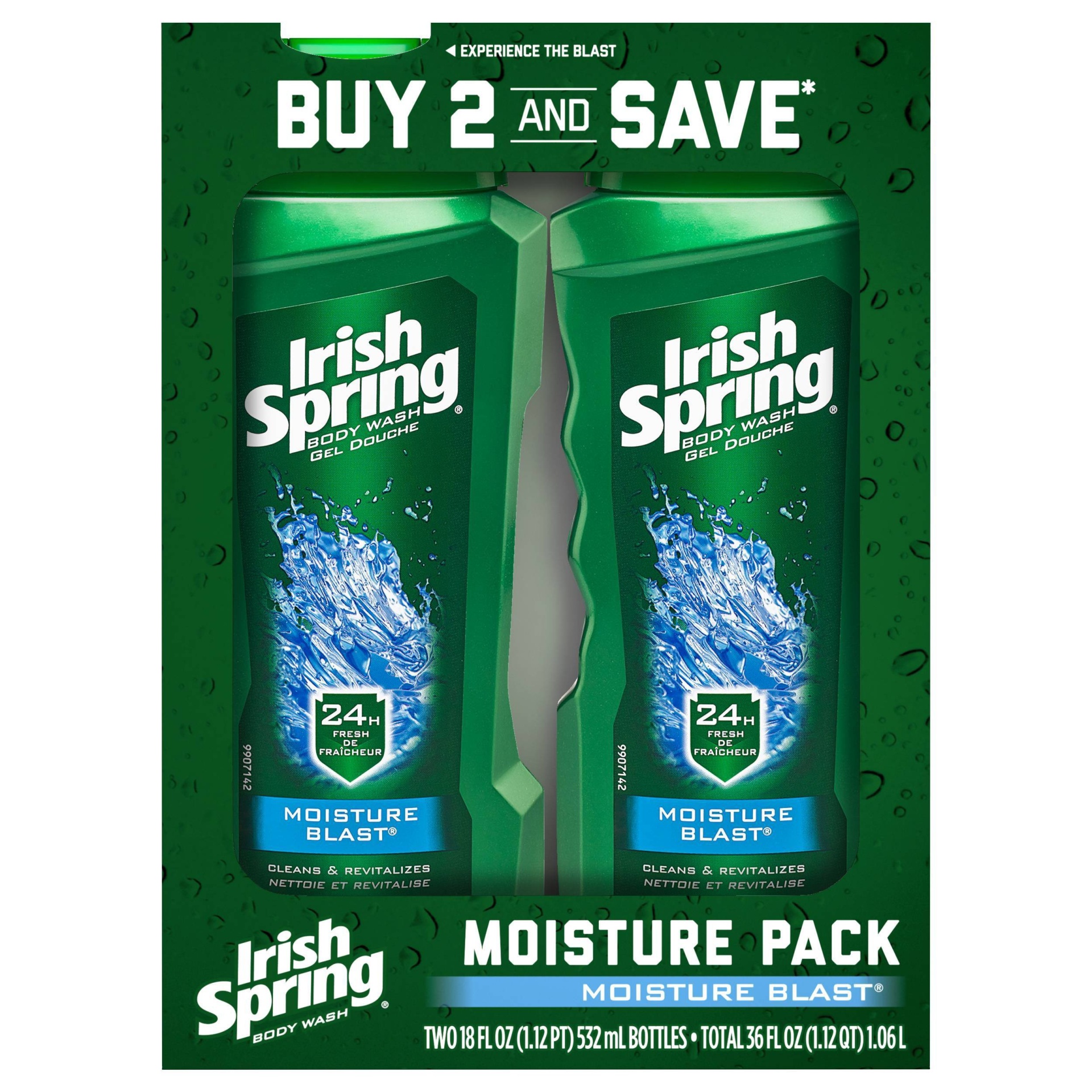 slide 1 of 3, Irish Spring Moisture Blast Body Wash, 2 ct; 15 oz