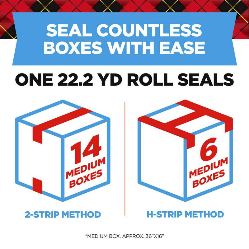 slide 3 of 14, Scotch Heavy Duty Shipping Packaging Tape with Dispenser: Clear Packing Tape, 1.88" Width, 800" Length, Plastic Material, 1 ct