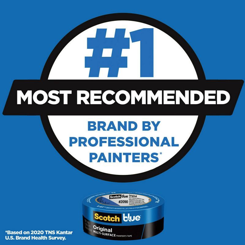 slide 7 of 15, ScotchBlue Scotch-Blue Original Multi-Surface Painter's Tape 1.88'' x 60yd: Adhesive Masking Tape for Paint Projects, 1 ct