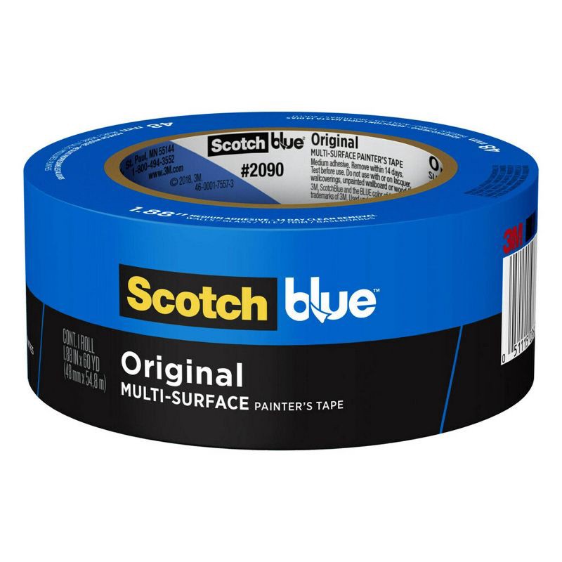 slide 1 of 15, ScotchBlue Scotch-Blue Original Multi-Surface Painter's Tape 1.88'' x 60yd: Adhesive Masking Tape for Paint Projects, 1 ct