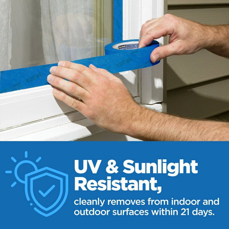 slide 9 of 10, ScotchBlue 1.88" x 60yd Sharp Lines Painters Tape: Industrial Adhesive, Blue, 2 Inch, Painter's Tape, 1 ct