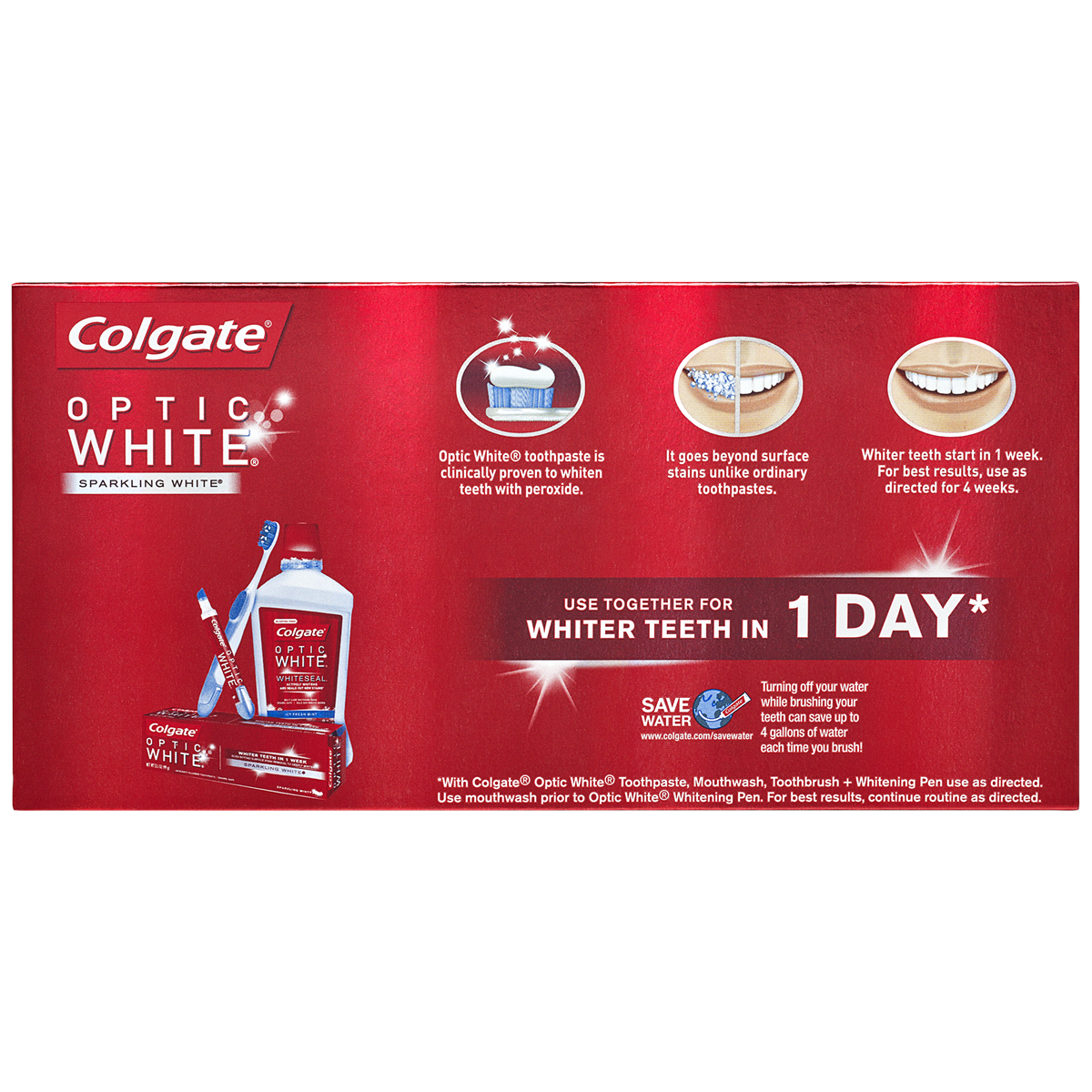 slide 5 of 6, Colgate Optic White Sparkling Mint Toothpaste, 10 oz