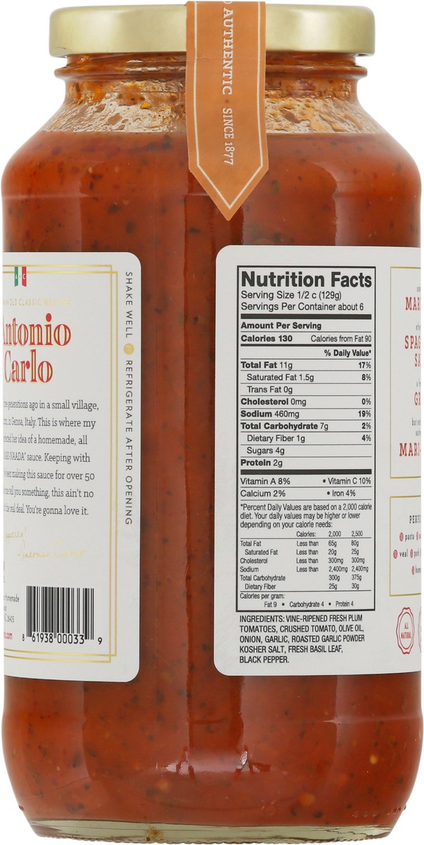 slide 10 of 12, Antonio Carlo Handcrafted Roasted Garlic Marinara Sauce 24 oz, 24 oz
