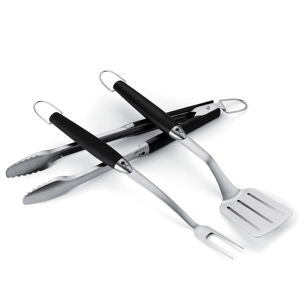 slide 2 of 3, Weber Original Stainless Steel 3pc Barbeque Tool Set, 3 ct