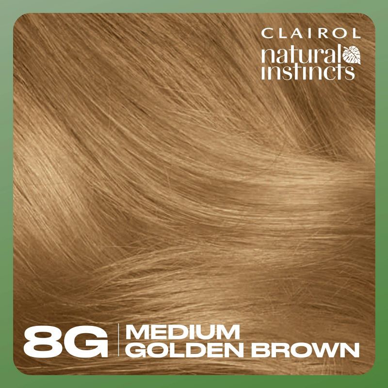slide 3 of 9, Natural Instincts Clairol Demi-Permanent Hair Color Cream Kit - 8G Medium Golden Blonde, Sunflower, 8 gram