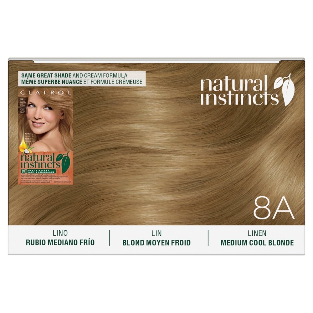 slide 3 of 9, Clairol Natural Instincts Demi-Permanent Hair Color - 8A Medium Cool Blonde, Linen - 1 kit, 1 ct