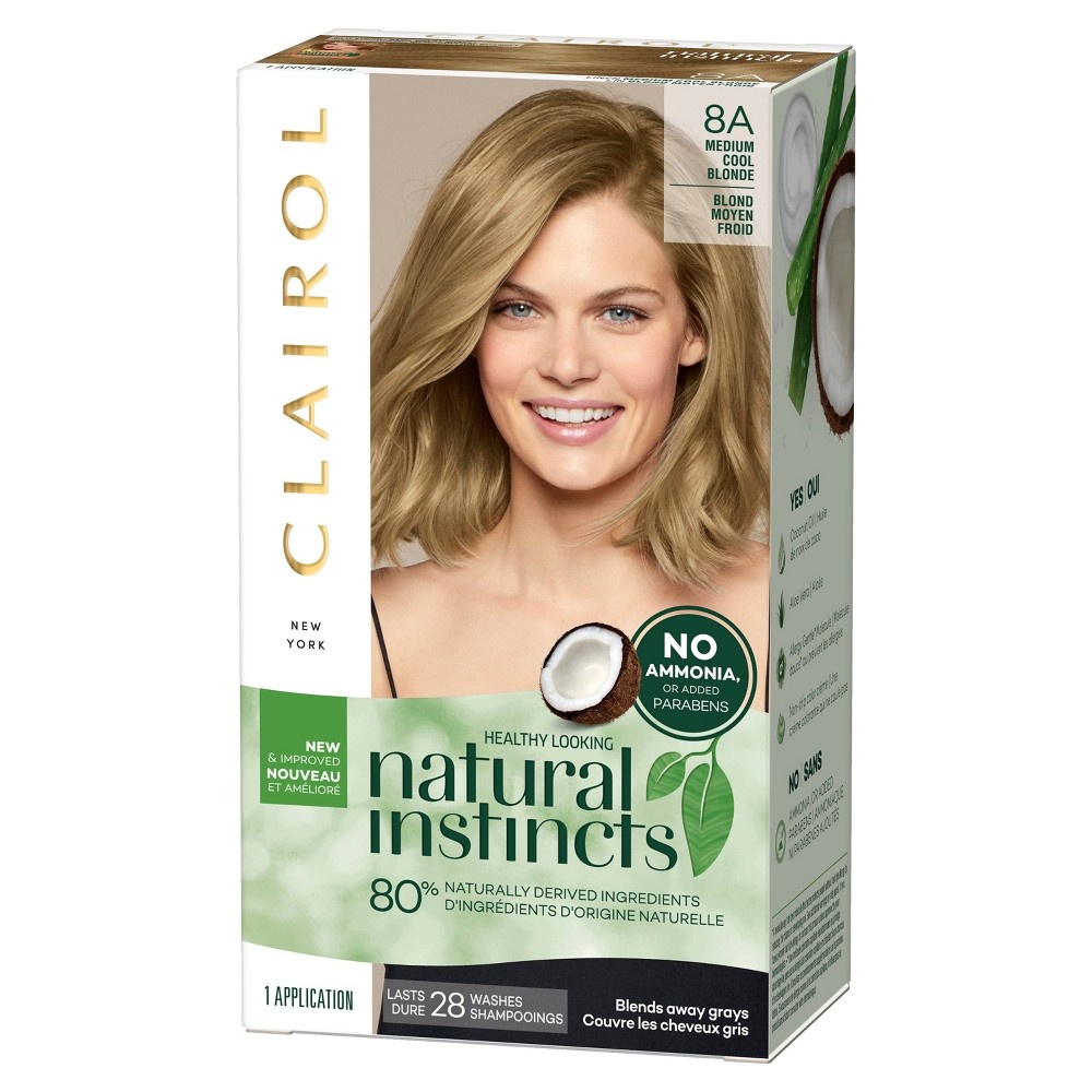 slide 9 of 9, Clairol Natural Instincts Demi-Permanent Hair Color - 8A Medium Cool Blonde, Linen - 1 kit, 1 ct