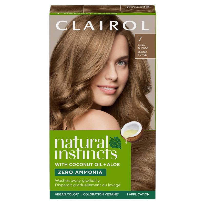 slide 1 of 9, Natural Instincts Clairol Demi-Permanent Hair Color Cream Kit - 7 Dark Blonde, Coastal Dune, 1 ct