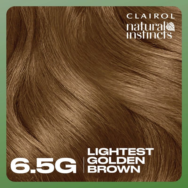 slide 3 of 8, Natural Instincts Clairol Demi-Permanent Hair Color Cream Kit - 6.5G Lightest Golden Brown, Amber Shimmer, 6.5 gram