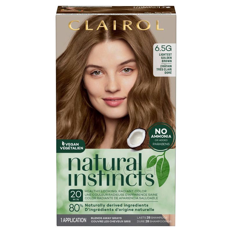 Natural Instincts Clairol Demi Permanent Hair Color Cream 65g Lightest Golden Brown Amber 3969