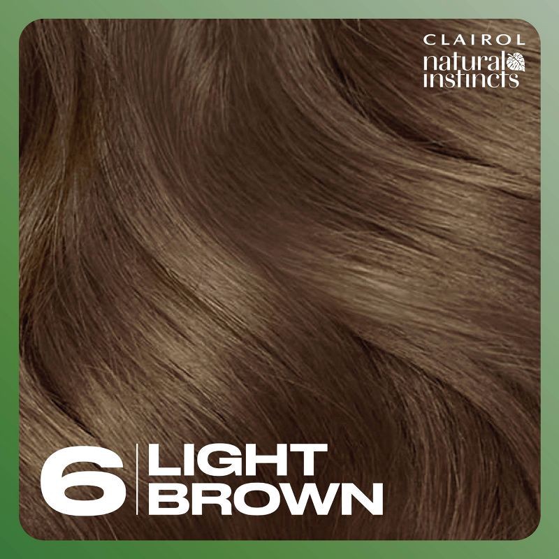 slide 3 of 8, Natural Instincts Clairol Demi-Permanent Hair Color Dye Cream Kit - 6 Light Brown, Suede, 1 ct