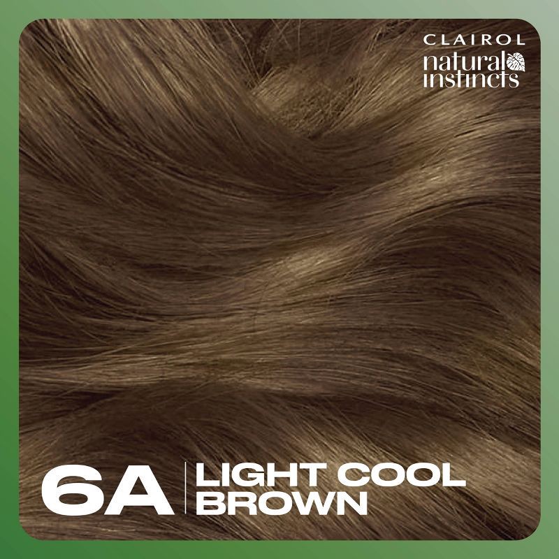 slide 3 of 8, Natural Instincts Clairol Demi-Permanent Hair Color Cream Kit - 6A Light Cool Brown, Tweed, 1 ct