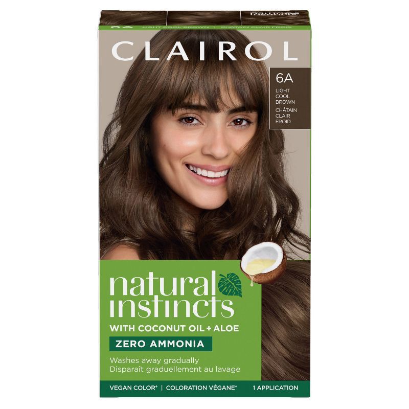 slide 1 of 8, Natural Instincts Clairol Demi-Permanent Hair Color Cream Kit - 6A Light Cool Brown, Tweed, 1 ct