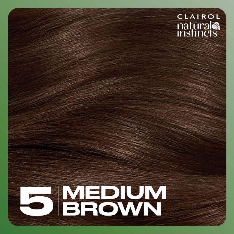 slide 3 of 8, Natural Instincts Clairol Demi-Permanent Hair Color Cream Kit - 5 Medium Brown, Hazelnut, 1 ct