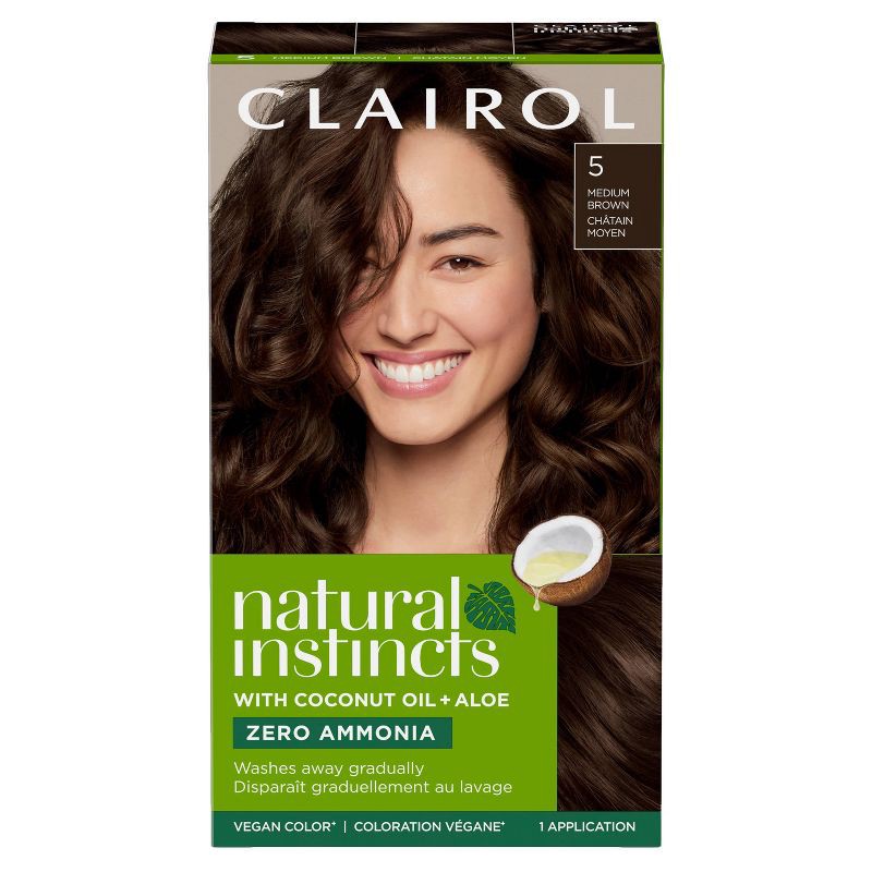 slide 1 of 8, Natural Instincts Clairol Demi-Permanent Hair Color Cream Kit - 5 Medium Brown, Hazelnut, 1 ct