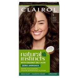 Natural Instincts Clairol Demi-Permanent Hair Color Dye Cream Kit - 5 Medium Brown, Hazelnut
