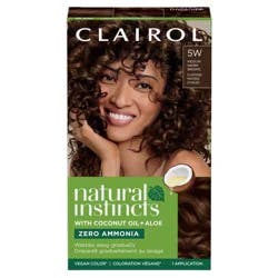 Natural Instincts Clairol Demi-Permanent Hair Color Cream Kit - 5W Medium Warm Brown, Cinnamon Stick