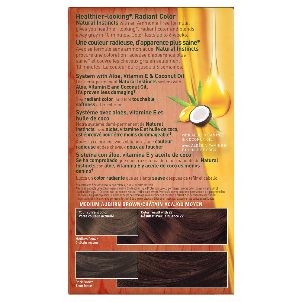 slide 3 of 4, Clairol Natural Instincts Non-Permanent Hair Color - 5R Medium Auburn Brown, 1 ct