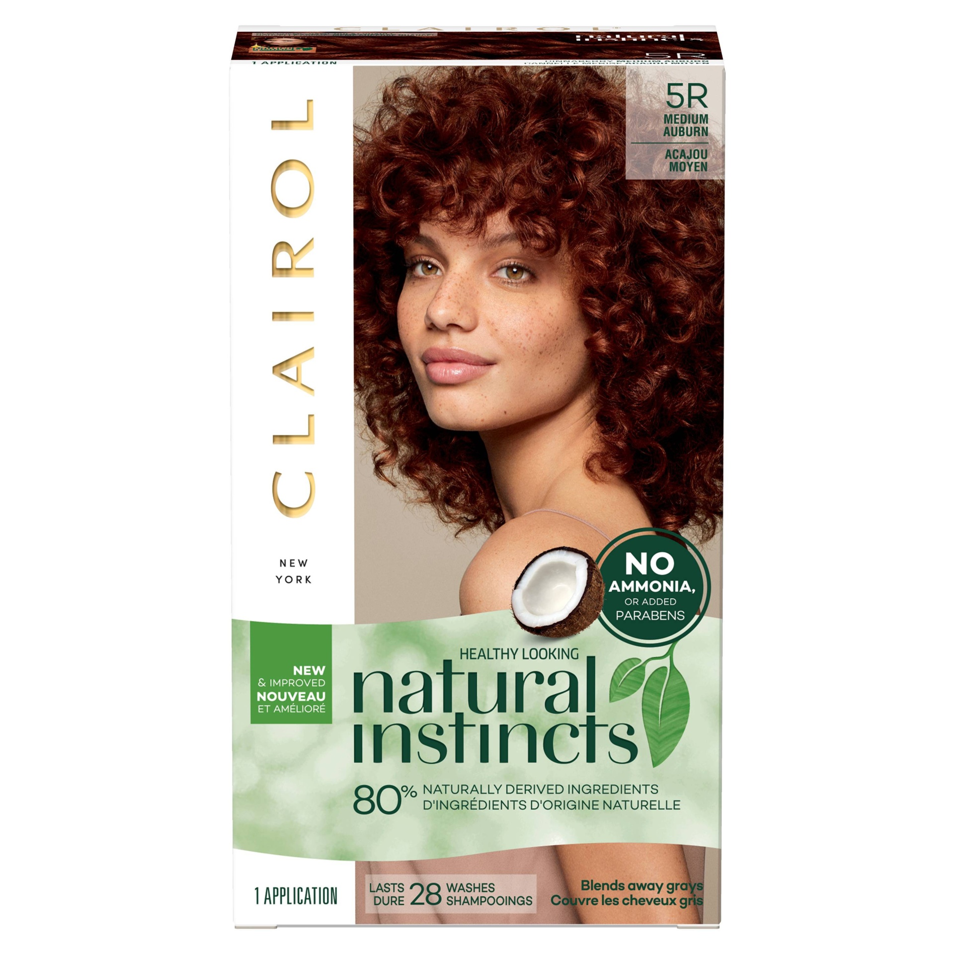 slide 1 of 4, Clairol Natural Instincts Non-Permanent Hair Color - 5R Medium Auburn Brown, 1 ct